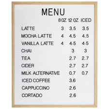 Large Letter Board – Premium Menu Board with Letters (White)