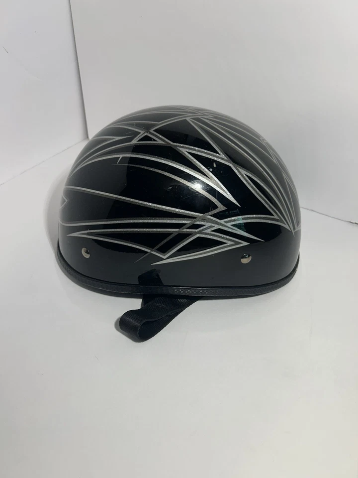 Meio capacete Vega tamanho grande motocicleta com design prata - Imagem 3 de 4