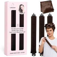 Heatless Curls Overnight Rods Jumbo Set, Heatless Hair Curler Velvet Satin Jumbo