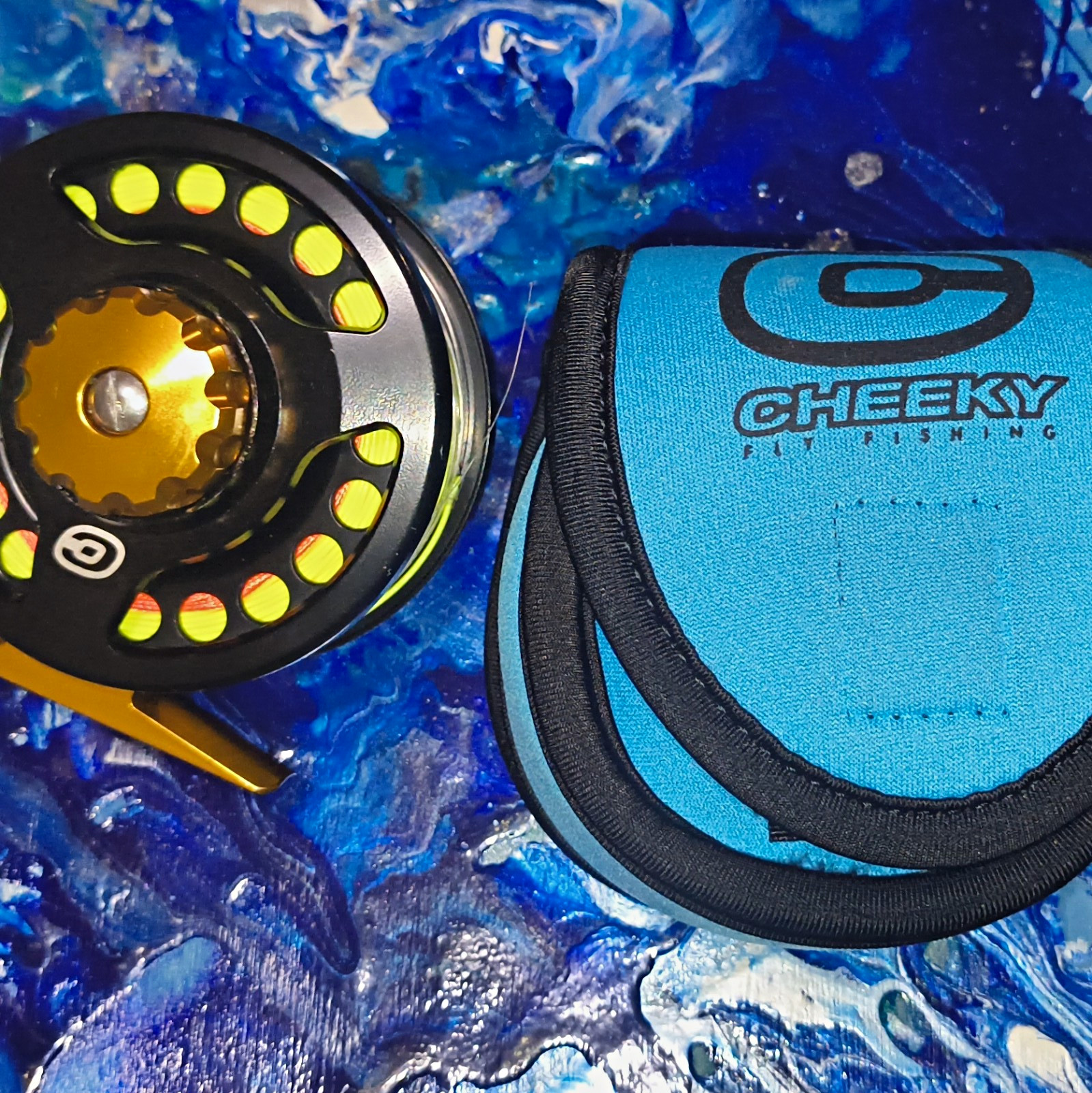 Cheeky Boost 350 Fly Reel Automatic Drag Aluminum Black/Gold w/ Case