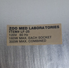 Zoo Med Reptile Double Dome Dual Socket Lamp Fixture Light Housing LF-25