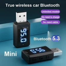 Car Bluetooth 5.3 FM02 USB FM Transmitter Receiver Handsfree Call Audio Adapter