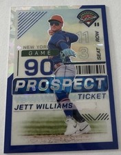2024 Panini Prospect Edition Jett Williams Ticket Blue Cracked Ice Prizm SP /299
