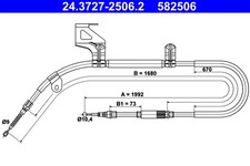 ATE Bremsseil Seilzug Feststellbremse 24.3727-2506.2 für SKODA SUPERB 3U4 1 TDI