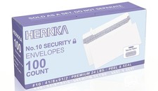 HERKKA #10 Security Self-Seal Envelopes, No.10 Windowless 100 Pack, Blue