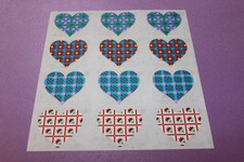 Mrs. Grossman's Sheet RARE Vintage 1996 Full Sheet Quilted Heart Stickers