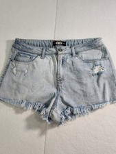 Rewash Light Blue Distressed High-Waist Denim Shorts Size 11