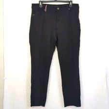 Tommy Hilfiger Women's Black Straight Cut Black Stretchy Jean Style Pants 16