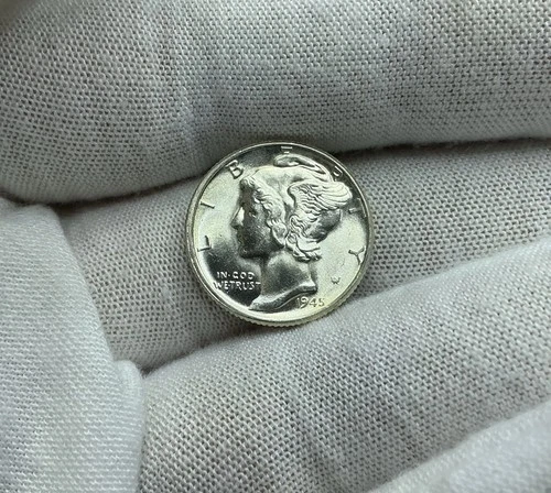 1945-P Mercury Dime 10c BU Uncirculated Coin  90% Silver P165