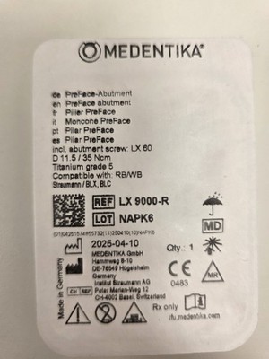 PreFace Abutment Medentika Straumann BLX BLC RB/WB