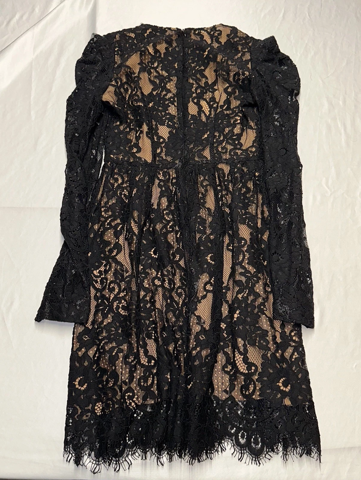 MICHAEL KORS abito donna media lunghezza manica lunga pizzo nero taglia 2