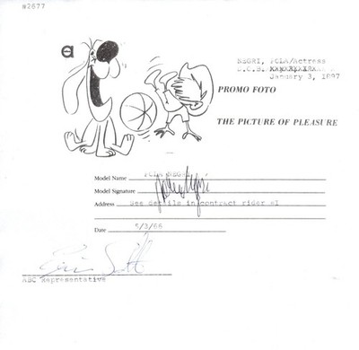 POLA NEGRI - UNIKAT - Handsigniert Original Casting-Vertrag des Senders ABC