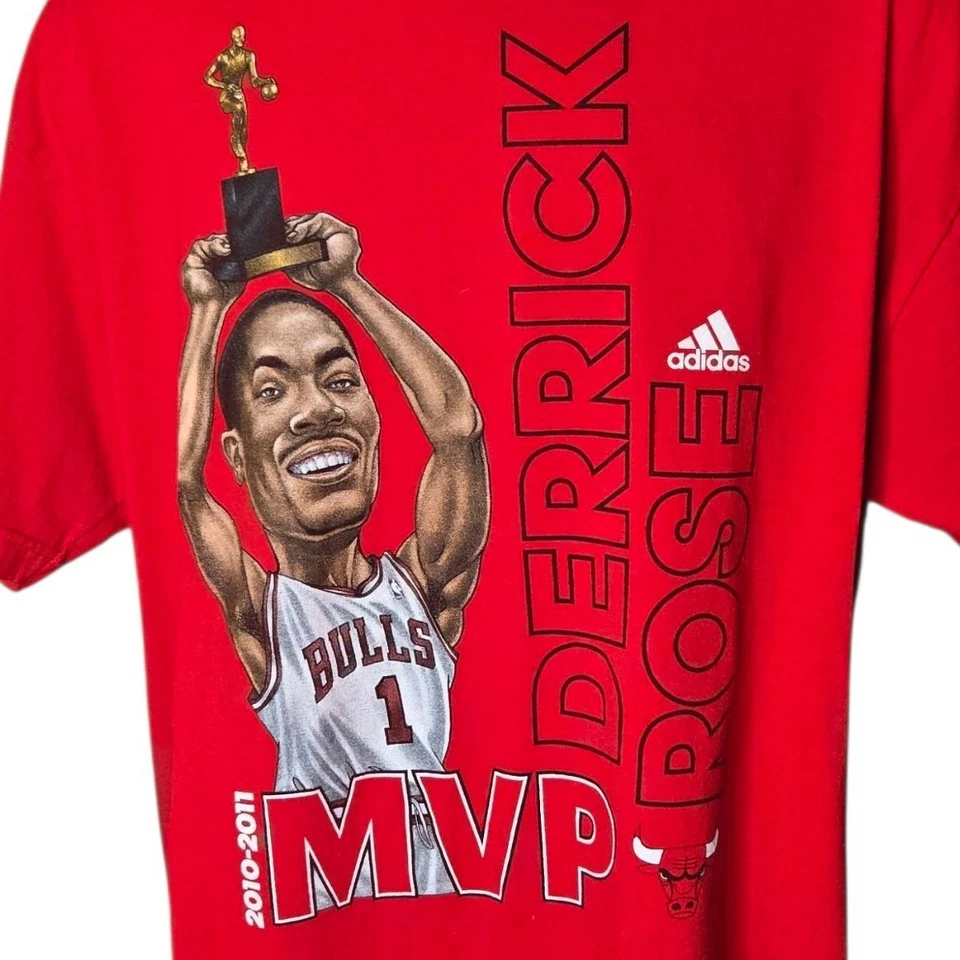 Camiseta Adidas Para Hombres Chicago Bulls Derrick Rose Jugador Más Valioso Talla L 2010-2011 Baloncesto Foto 2 de 4
