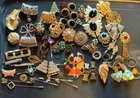 Lot Vtg Shoe Scarf Sweater Clips Hat Pins Bakelite Antique Collection Jewelry