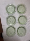 6 Princess Depression Glass Coasters Green