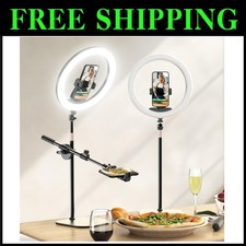 12" Desk Ring Light with Stand and Phone Holder