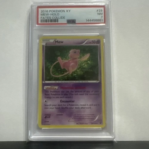 2016 POKEMON XY FATES COLLIDE #29 MEW-HOLO PSA 7