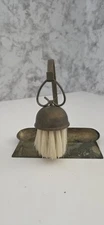 Brass Silent Butler Crumb Catcher With Brush Peerage Hanging