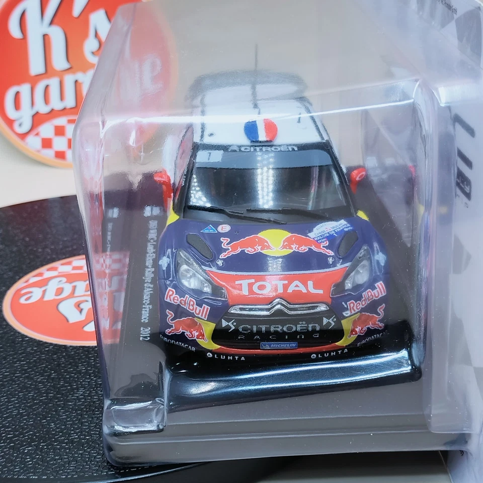 deagostini 1/24 DS3 WRC Loeb-Elena Rallye d'Alsace-France 2012 red bull diecast - Image 3 of 4