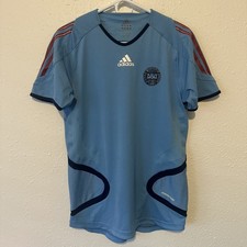 Vintage 2006 Blue Adidas Formation Denmark Soccer Authentic Training Kit