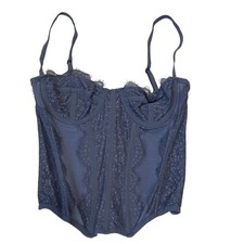 Urban Outfitters Out From Under slate blue lace corset top SIZE S