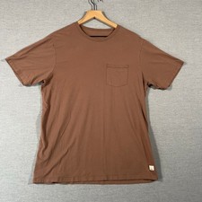 Vuori Shirt Mens Large Brown Feather Pocket Tee Active Performance Stretch Soft