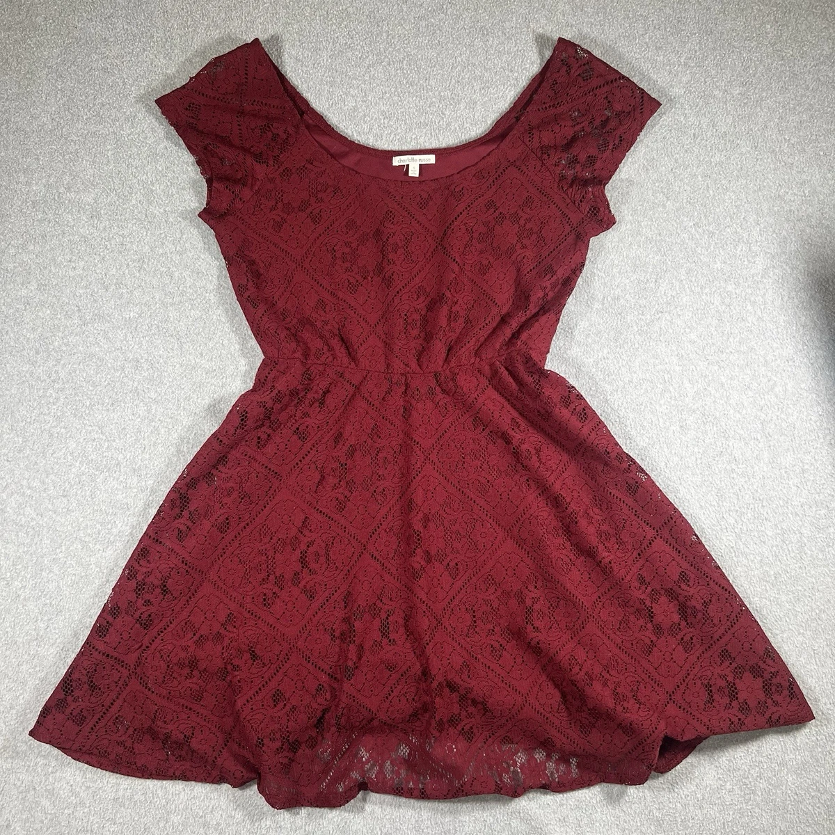 red lace dress charlotte russe Red Lace Charlotte Russe Dress size L