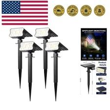 Elegant 60 LED Solar Spotlights - Waterproof, Auto On/Off, 3 Lighting Modes, ...