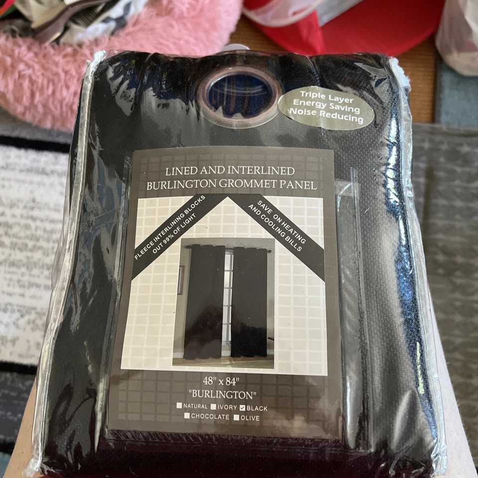 {1 PANEL) BEATRICE HOME FASHIONS Black Grommet Window Panel, 48 X 84” - Image 2 of 4