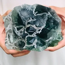 1350g Rare Large Natural Green Pyramid Fluorite Cluster Crystal Mineral Specimen