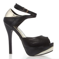 New Women's Peep Toe Criss-Cross Ankle Strap Sandal Pump Stiletto Heel Platform