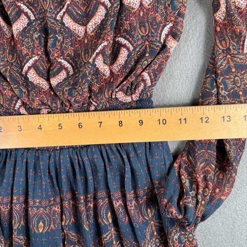 Abito midi Abrecrombie & Fitch donna S boho contadino astratto geometrico a strati - Foto 10 di 16