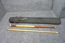 Vintage Uknown Brand  57” 2 Piece Billiard Pool Cue Stick with Black Bag