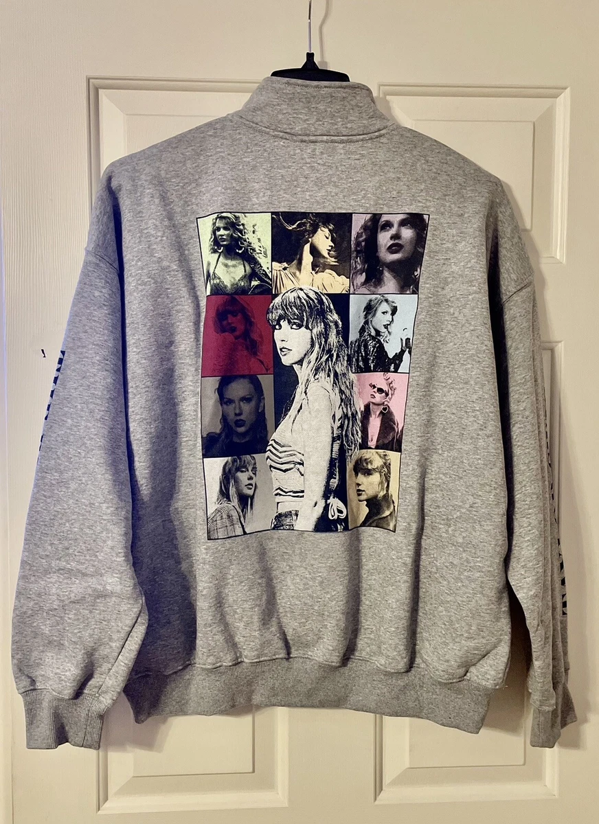 Taylor Swift - Felpa Ufficiale Merch Grigia Mezza Cerniera Unisex (GRANDE)