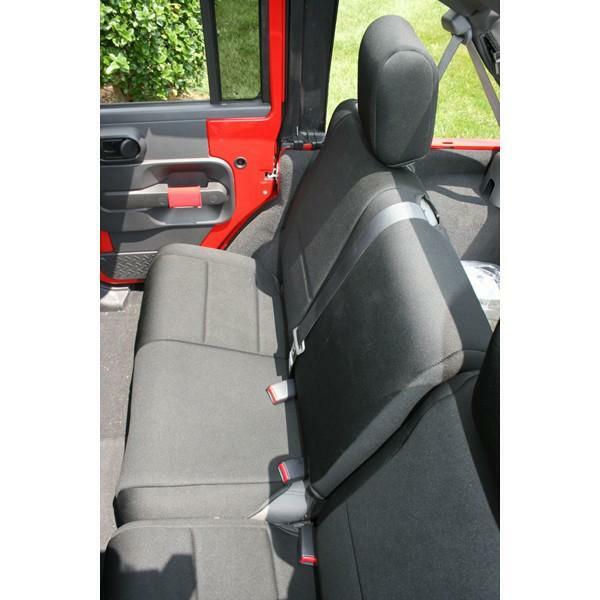 Housse arrière Jeep Wrangler JKU noire en néoprène idéale pour le tout-terrain et le camping