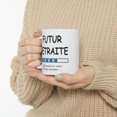 Mug Futur Retraité - Idée Cadeau Originale "Chargement En Cours" - Neuf