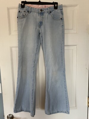 LEVI'S 517 GIRLS SZ 16 STRETCH FLARE JEANS LIGHT WASH RED TAG ADJUSTABLE WAIST