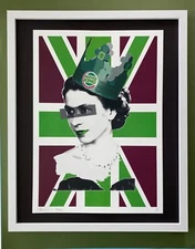 🔥Death NYC Large Framed 16x20in Pop Art Hand Signed COA Queen Elizabeth  Burger