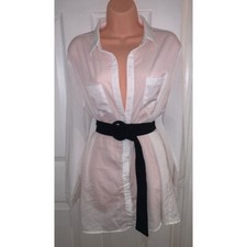 White oversized shirt dress