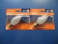 2 X Osram GlüHlampe Kerze WindstoßKerze Matt 25W E14 Kerzenlampe Windstoß Decor