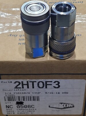 Dixon 2HTOF3 1/4'' ISO16028 Steel Flush Face Coupler  9/16''-18 Female  QTY 2
