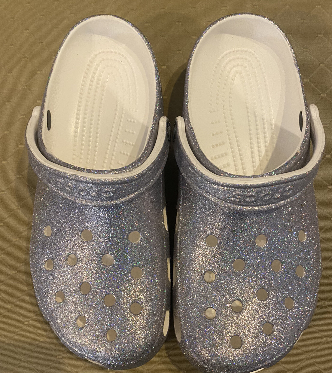 Crocs Classic Glitter II Clog 'Silver' size Men 9 /Wo… Gem