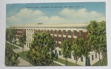 Vintage Linen Postcard ~ University of Michigan Medical Building ~ Ann Arbor MI