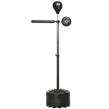 SPORTNOW Adjustable Speed Boxing Bag w/ Stand, Reflex Bar and Punching Pad,