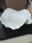 Vintage Fenton Milk Glass Daisy and Button Large Double Handle Pedestal Bowl