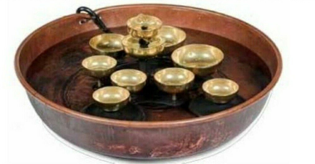 WOODSTOCK CHIMES WATER BELL WATERBELL FOUNTAIN WWBF2 FLAMED COPPER SOOTHING NEW