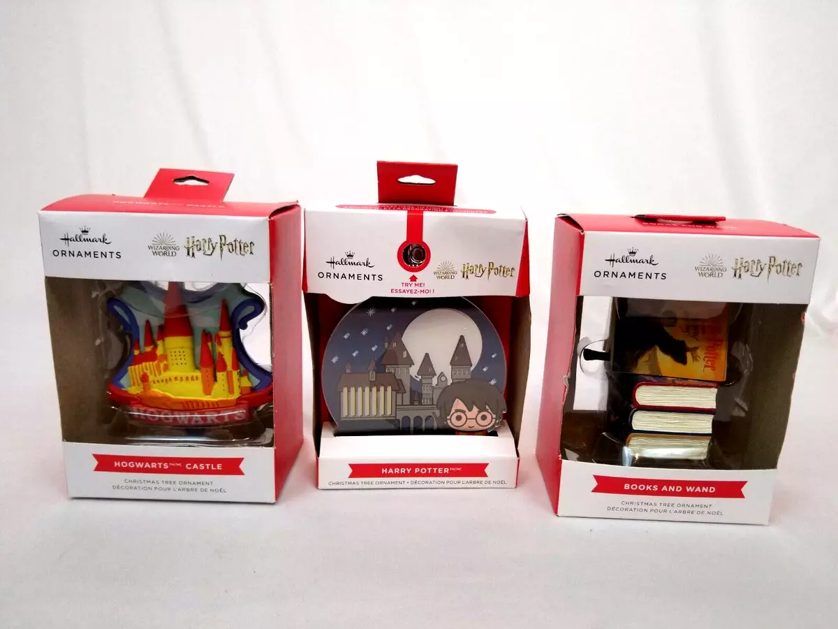 3 Lot Hallmark Harry Potter Ornaments Stacked Books, Hogwarts Castle, Light  Up