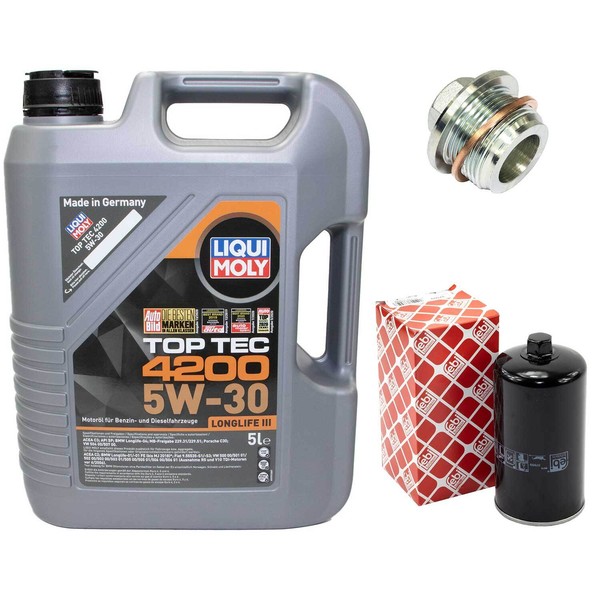 MotoröL Set 5W-30 5 Liter + ÖLfilter + ÖLablassschraube FüR VW Transporter IV-image