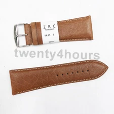 ZRC Genuine Texas Calf Leather Watch Band size 28mm in TAN color with stitching