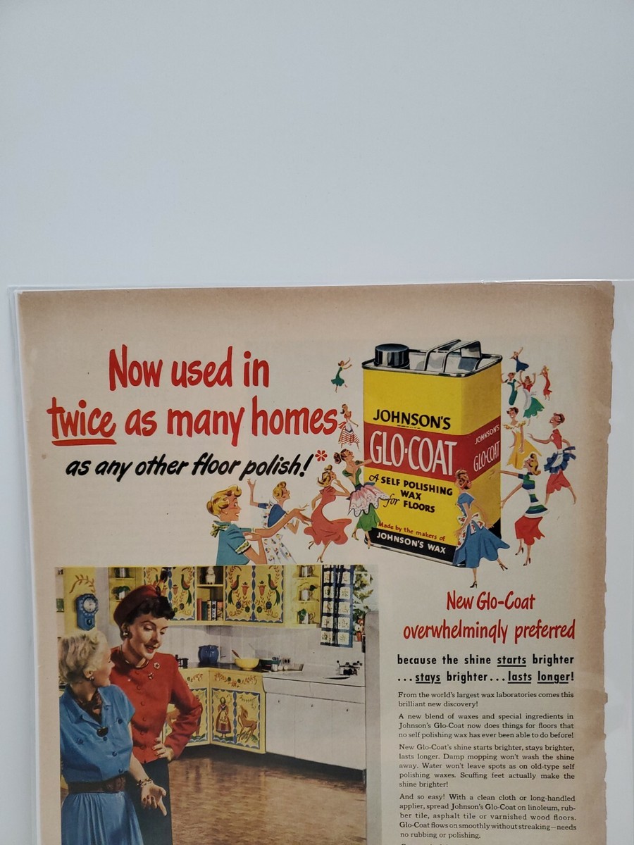 Vintage Johnson's Glo-Coat Self Polishing Wax for Floors Magazine
